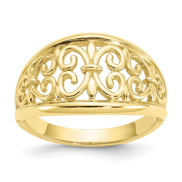 10K Fleur-De-Lis Tapered Ring-WBC-10K4606