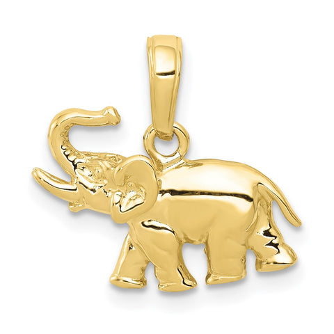 10k Polished Elephant Charm-WBC-10K4863