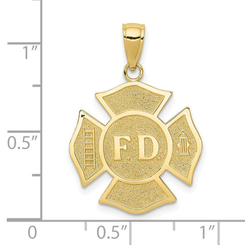 10k Fire Dept. Maltese Cross Pendant-WBC-10K4927