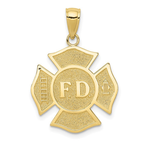 10k Fire Dept. Maltese Cross Pendant-WBC-10K4927