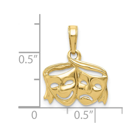 10k Polished Open-Backed Comedy/Tragedy Pendant-WBC-10K4945