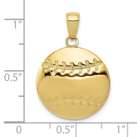 10K Diamond-Cut Baseball Charm-WBC-10K4948