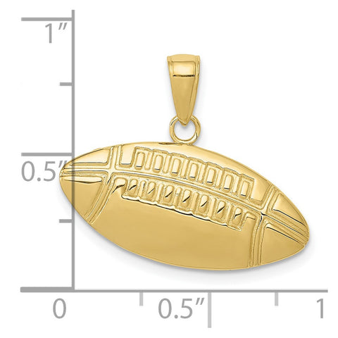 10K Diamond-Cut Medium Football Charm-WBC-10K4953