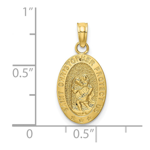 10k Saint Christopher Medal Pendant-WBC-10K5081