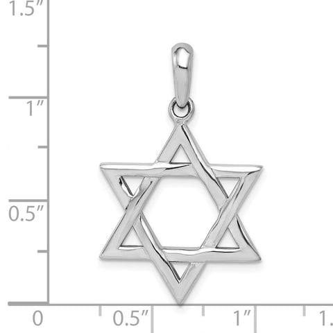 10k White Gold Star of David Pendant-WBC-10K545
