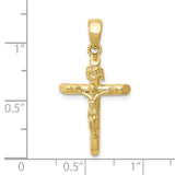 10K Gold Polished 2-D Crucifix with Jesus on Cross Pendant-WBC-10K5566