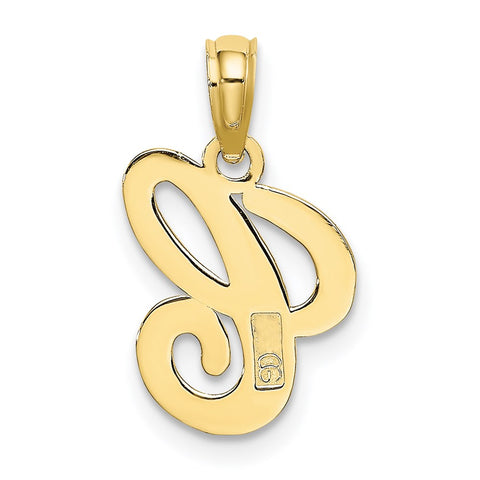 10K Polished C Script Initial Charm-WBC-10K6422C
