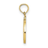 10K Polished D Script Initial Charm-WBC-10K6422D