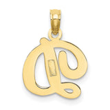 10K Polished D Script Initial Charm-WBC-10K6422D