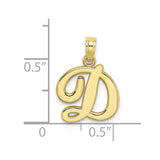 10K Polished D Script Initial Charm-WBC-10K6422D