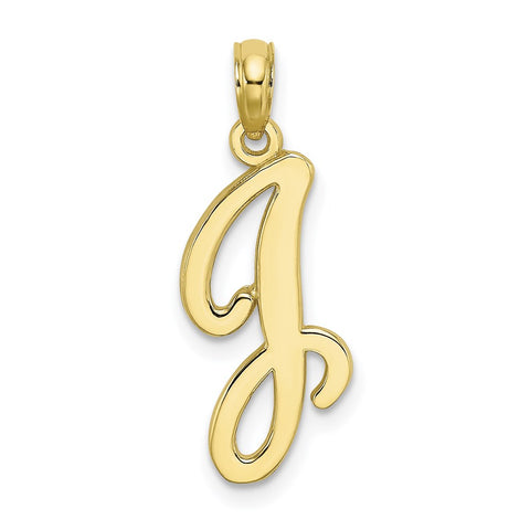 10K Polished J Script Initial Charm-WBC-10K6422J