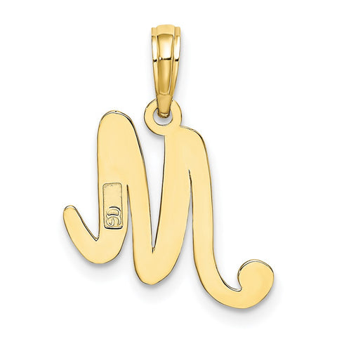 10K Polished M Script Initial Charm-WBC-10K6422M