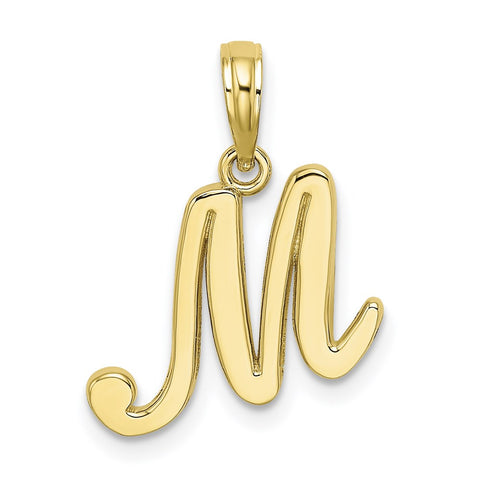 10K Polished M Script Initial Charm-WBC-10K6422M
