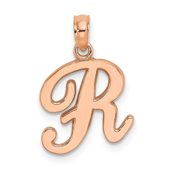 10K Polished R Script Initial Charm-WBC-10K6422R