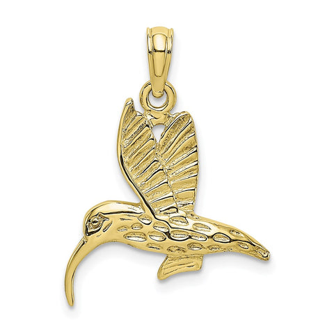 10K Textured Hummingbird Flying Charm-WBC-10K6447