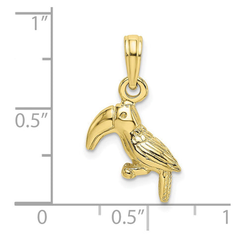 10K 3-D Textured/Polished Toucan Bird Charm-WBC-10K6448