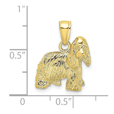 10K 2-D Cocker Spaniel Dog Charm-WBC-10K6451