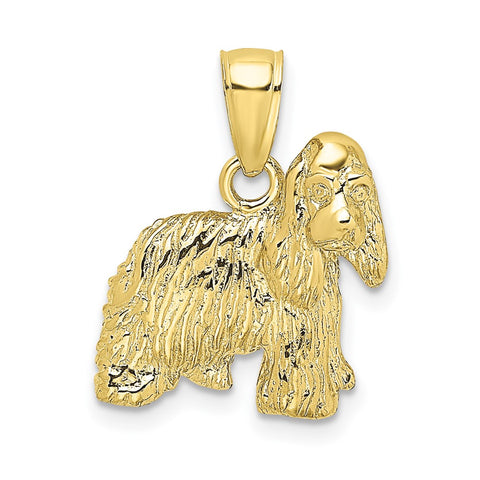 10K 2-D Cocker Spaniel Dog Charm-WBC-10K6451