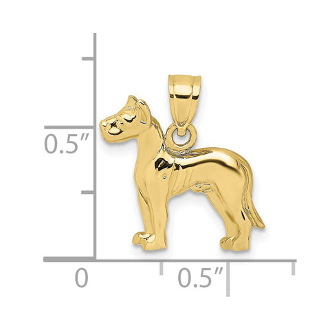 10K 2-D Great Dane Dog Charm-WBC-10K6452