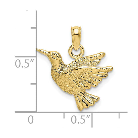 10K Engraved Hummingbird Charm-WBC-10K6466