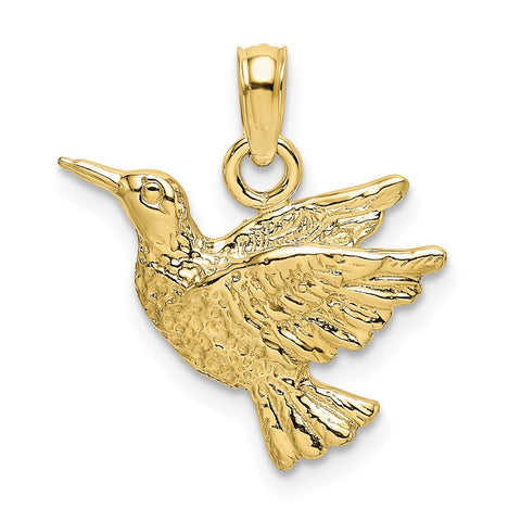 10K Engraved Hummingbird Charm-WBC-10K6466