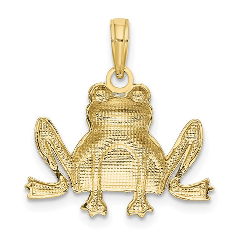 10K Textured Sitting Frog Charm-WBC-10K6475