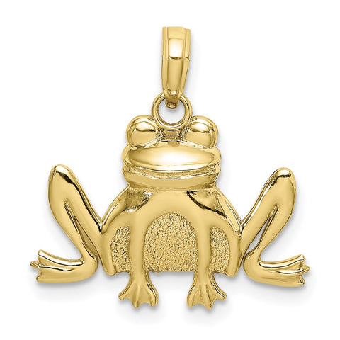 10K Textured Sitting Frog Charm-WBC-10K6475