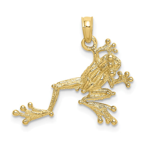 10K 2-D Textured Frog Charm-WBC-10K6481