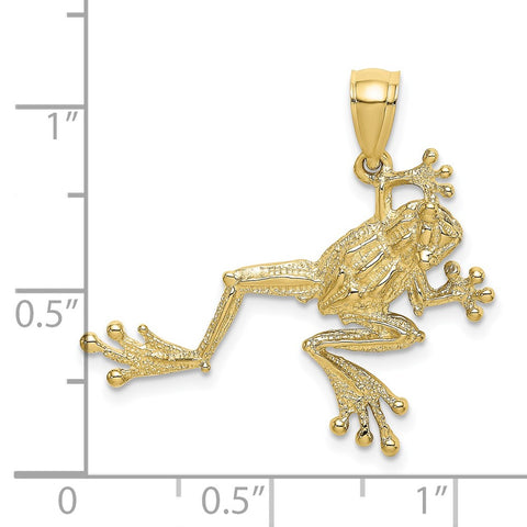10K 2-D Textured Frog Charm-WBC-10K6482