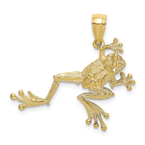 10K 2-D Textured Frog Charm-WBC-10K6482