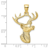 10k Deer Head Profile Charm-WBC-10K6494