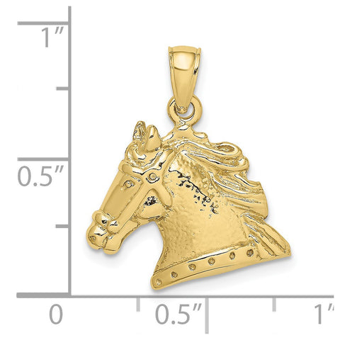 10K Textured Horse Head Charm-WBC-10K6496