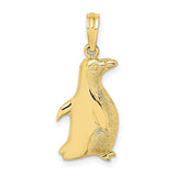 10K 2-D Polished and Engraved Penguin Charm-WBC-10K6509
