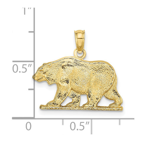 10K Textured Bear Charm-WBC-10K6515