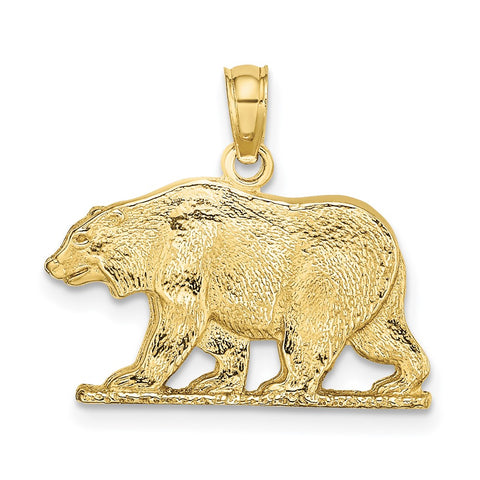 10K Textured Bear Charm-WBC-10K6515