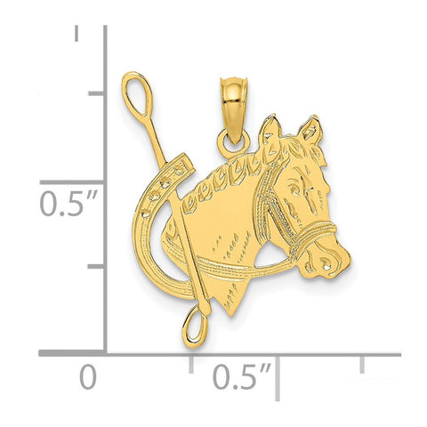 10K Textured Horse Head and Shoe Charm-WBC-10K6527