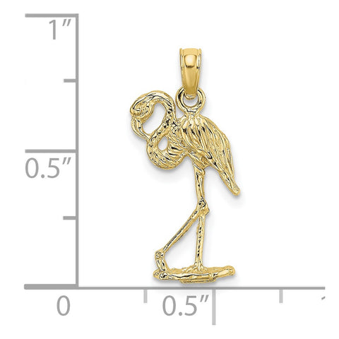 10K 3-D Flamingo w/ Head Up Charm-WBC-10K6612