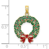 10K Enamel Christmas Wreath Charm-WBC-10K6991