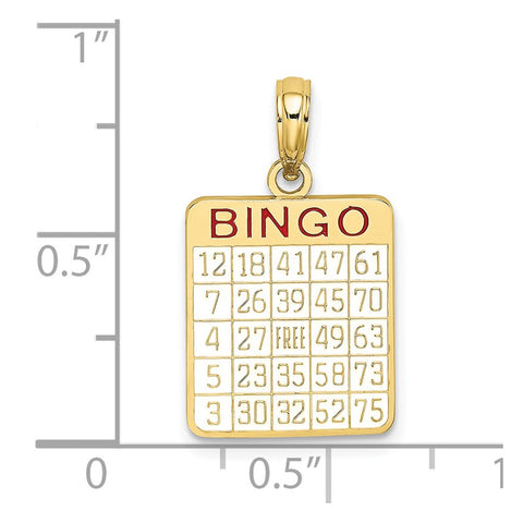 10K w/ Enamel Bingo Card Charm-WBC-10K7058