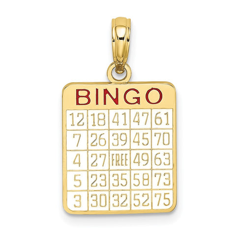 10K w/ Enamel Bingo Card Charm-WBC-10K7058