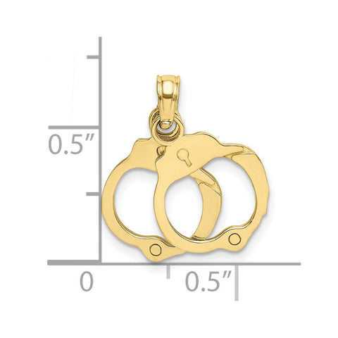 10K Moveable Handcuffs Charm-WBC-10K7154