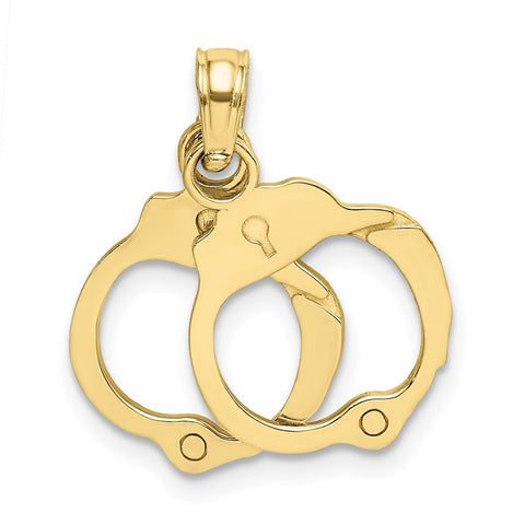 10K Moveable Handcuffs Charm-WBC-10K7154