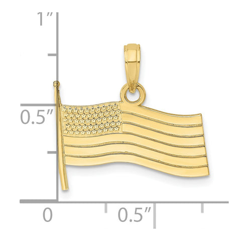 10K American Flag Charm-WBC-10K7255