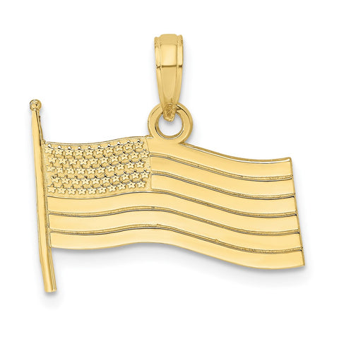 10K American Flag Charm-WBC-10K7255