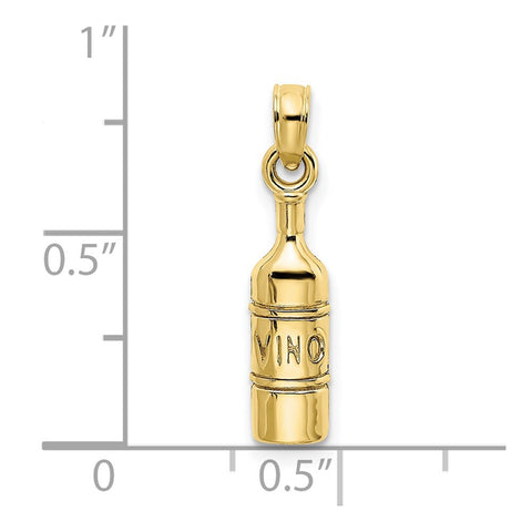 10K Wine Bottle Charm-WBC-10K7288
