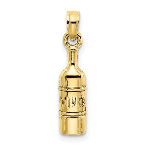 10K Wine Bottle Charm-WBC-10K7288