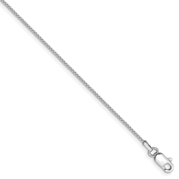 10k White Gold .9mm Box Chain-WBC-10KWB087-7