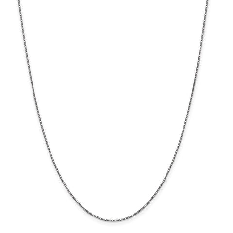 10k White Gold .9mm Box Chain-WBC-10KWB087-24