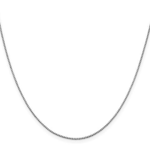 10k White Gold 1mm Box Chain-WBC-10KWB100-18