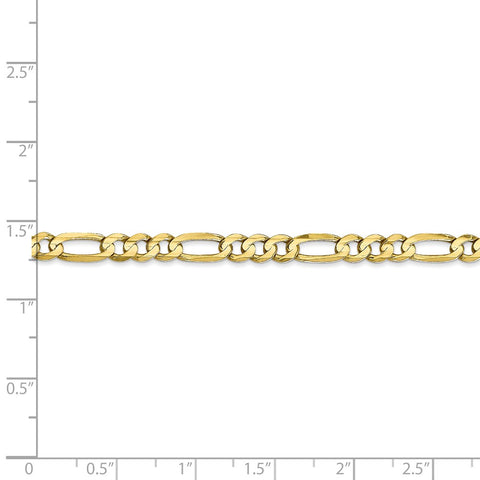 10k 4.5mm Light Concave Figaro Chain-WBC-10LF120-22